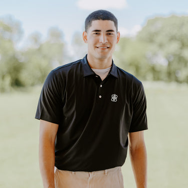 New! Pike Peter Millar Black Polo With Symbol