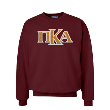 Pike Maroon Crew Neck Sweatshirt with Sewn On Letters