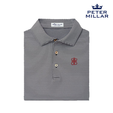 New! Pike Peter Millar Jubilee Stripe Stretch Jersey Polo With Symbol