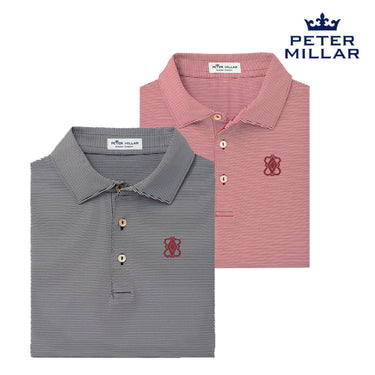 New! Pike Peter Millar Jubilee Stripe Stretch Jersey Polo With Symbol