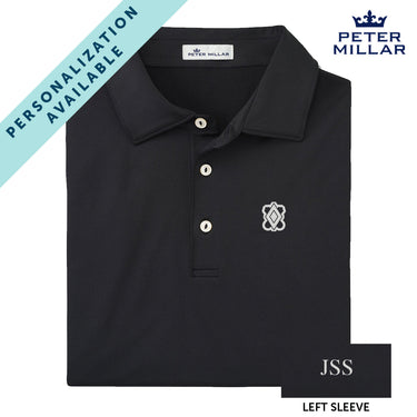 New! Pike Personalized Peter Millar Black Polo With Symbol