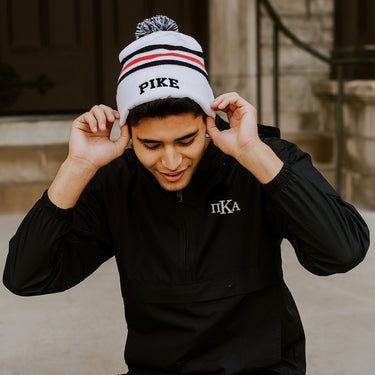 Pike White Hockey Knit Beanie