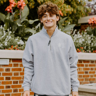 Pike Shield and Diamond Gray Quarter Zip
