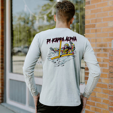 Pike Comfort Colors White Long Sleeve Ski-leton Tee | Pi Kappa Alpha | Shirts > Long sleeve t-shirts