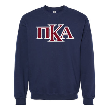 PIKE Navy Sewn On Greek Letter Crewneck