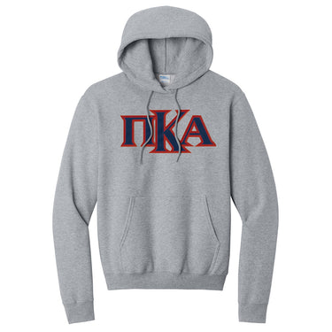 PIKE Grey Sewn On Greek Letter Hoodie