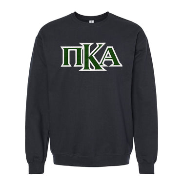 PIKE Black Sewn On Greek Letter Crewneck