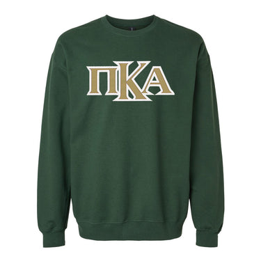 PIKE Green Sewn On Greek Letter Crewneck