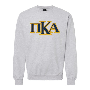 PIKE Grey Sewn On Greek Letter Crewneck