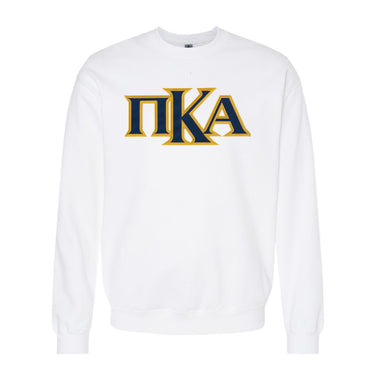 PIKE White Sewn On Greek Letter Crewneck