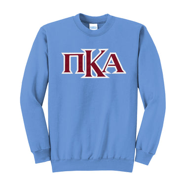 PIKE Blue Sewn On Greek Letter Crewneck