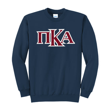 PIKE Navy Sewn On Greek Letter Crewneck