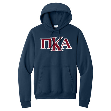 PIKE Navy Sewn On Greek Letter Hoodie