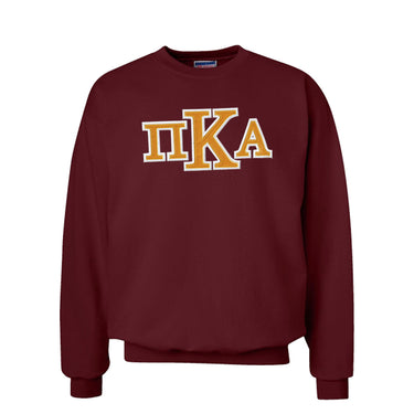 Pike Maroon Crew Neck Sweatshirt with Sewn On Letters