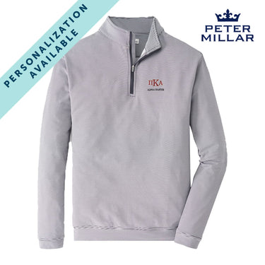 Pike Personalized Peter Millar Mini Stripe Stretch Quarter Zip