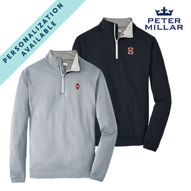 Pike Personalized Peter Millar Perth Stretch Quarter Zip With Shield