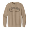 Neutral tan crewneck with fraternity design