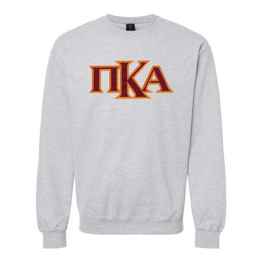 New! Pike Heather Grey Crewneck With Sewn On Letters