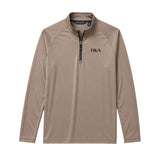 Mushroom Cutter & Buck Adapt quarter-zip pullover with black embroidered Pi Kappa Alpha Greek letters on the left chest.