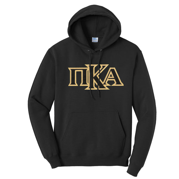 Pike Black Hoodie with Black Sewn On Letters – Pike Merch
