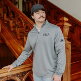 Pi Kappa AlphaFraternity Grey Adidas Lightweight Performance 1/4 Zip with Greek letters.