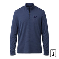 Navy fraternity quarter zip pullover with Greek letters and founding year, lightweight performance 1/4 zip front view