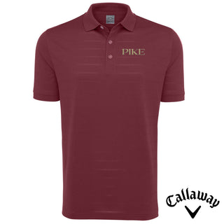 Pike Maroon Callaway Opti-Vent Polo with gold embroidered Greek letters on the left chest.