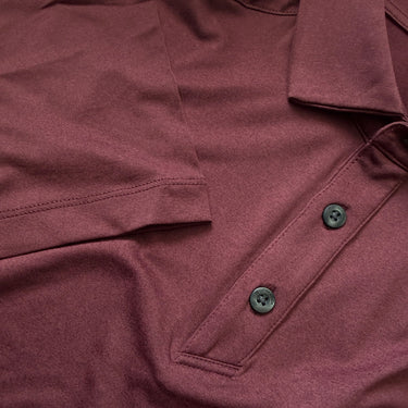 Close-up texture image of Maroon Cutter & Buck Polo