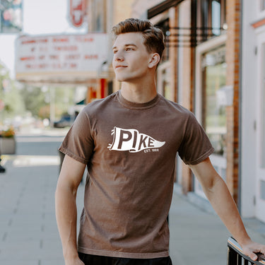 PIKE Comfort Colors Brown Pennant Short Sleeve Tee