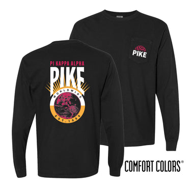 New! Pike Comfort Colors Retro Worldwide Long Sleeve Tee