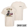 Pike fraternity t-shirt featuring a black lab in a football stadium