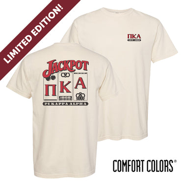 Ivory Comfort Colors Pi Kappa Alpha Jackpot t-shirt