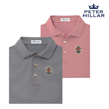 Pike Peter Millar Jubilee Stripe Stretch Jersey Polo with Crest