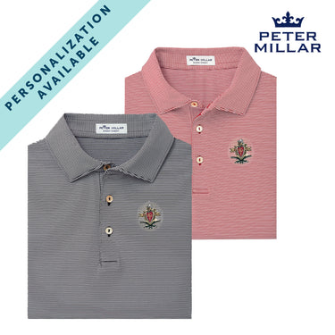 Pike Personalized Peter Millar Jubilee Stripe Stretch Jersey Polo with Crest