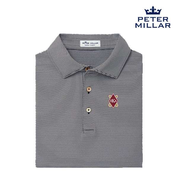 Pike Peter Millar Jubilee Stripe Stretch Jersey Polo with Shield