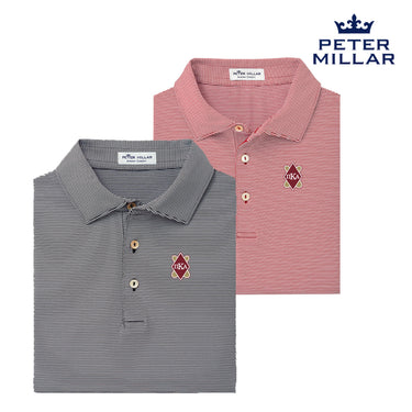 Pike Peter Millar Jubilee Stripe Stretch Jersey Polo with Shield