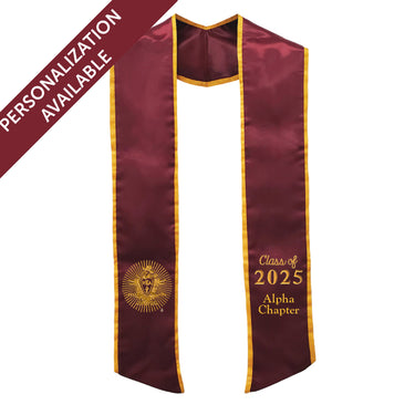 New! Pike Personalized Trimmed Graduation Stole with Embroidered Crest