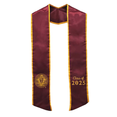 New! Pike Trimmed Graduation Stole with Embroidered Crest