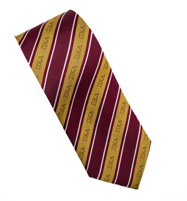 Pike Garnet and Gold Striped Silk Tie