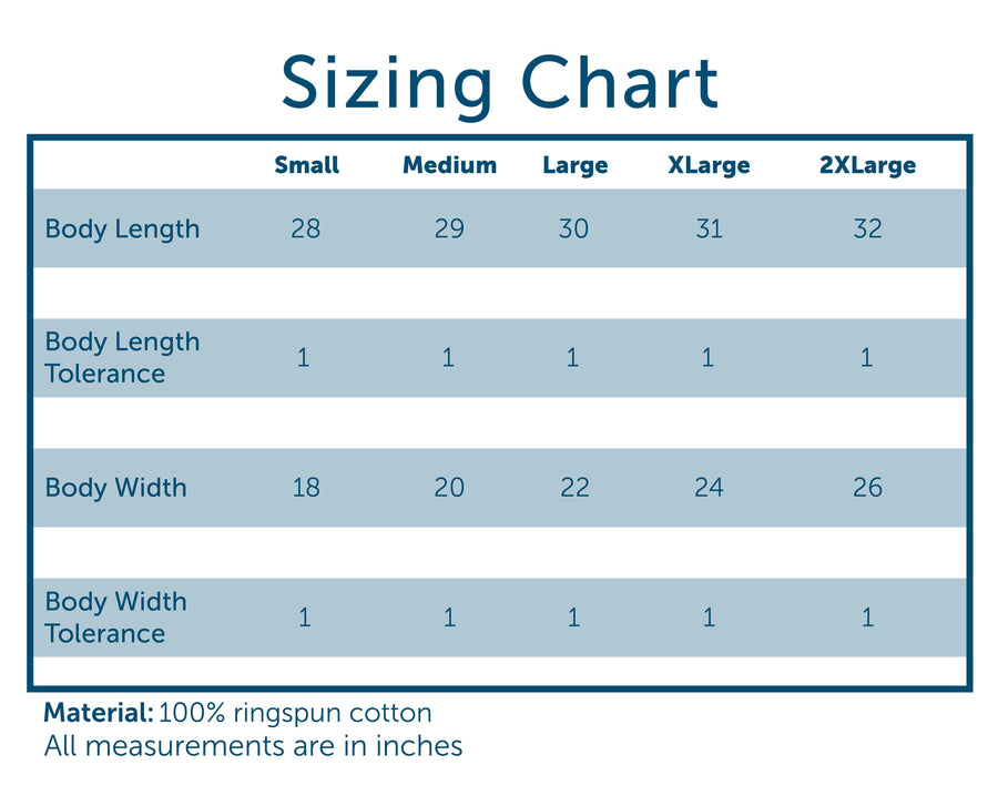 Comfort Colors Size Chart